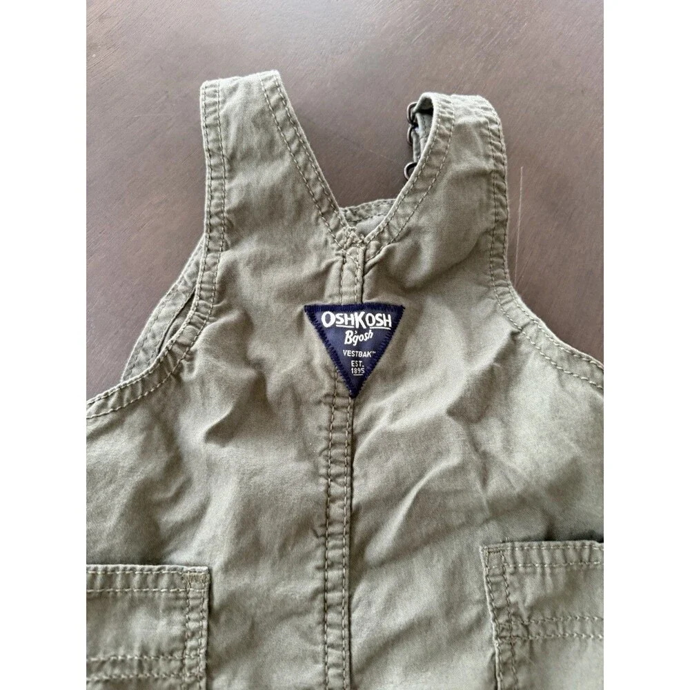OshKosh Bgosh jumpsuit Baby Olive Green Cotton Classic Carters romper size 3M